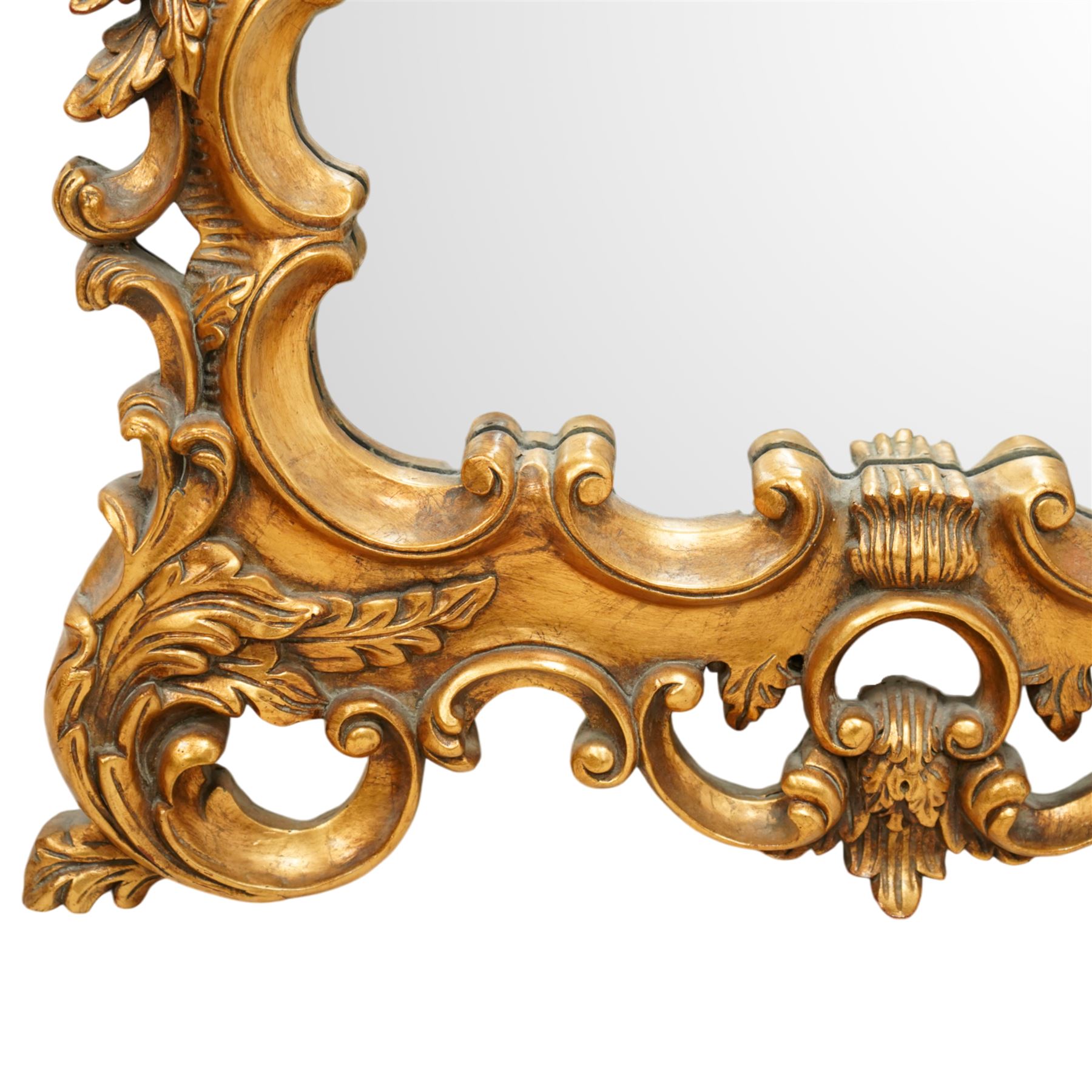 Rococo style gilt wood framed wall mirror