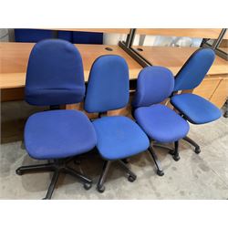 Four blue swivel office desk chairs - THIS LOT IS TO BE COLLECTED BY APPOINTMENT FROM DUGGLEBY STORAGE, GREAT HILL, EASTFIELD, SCARBOROUGH, YO11 3TX
