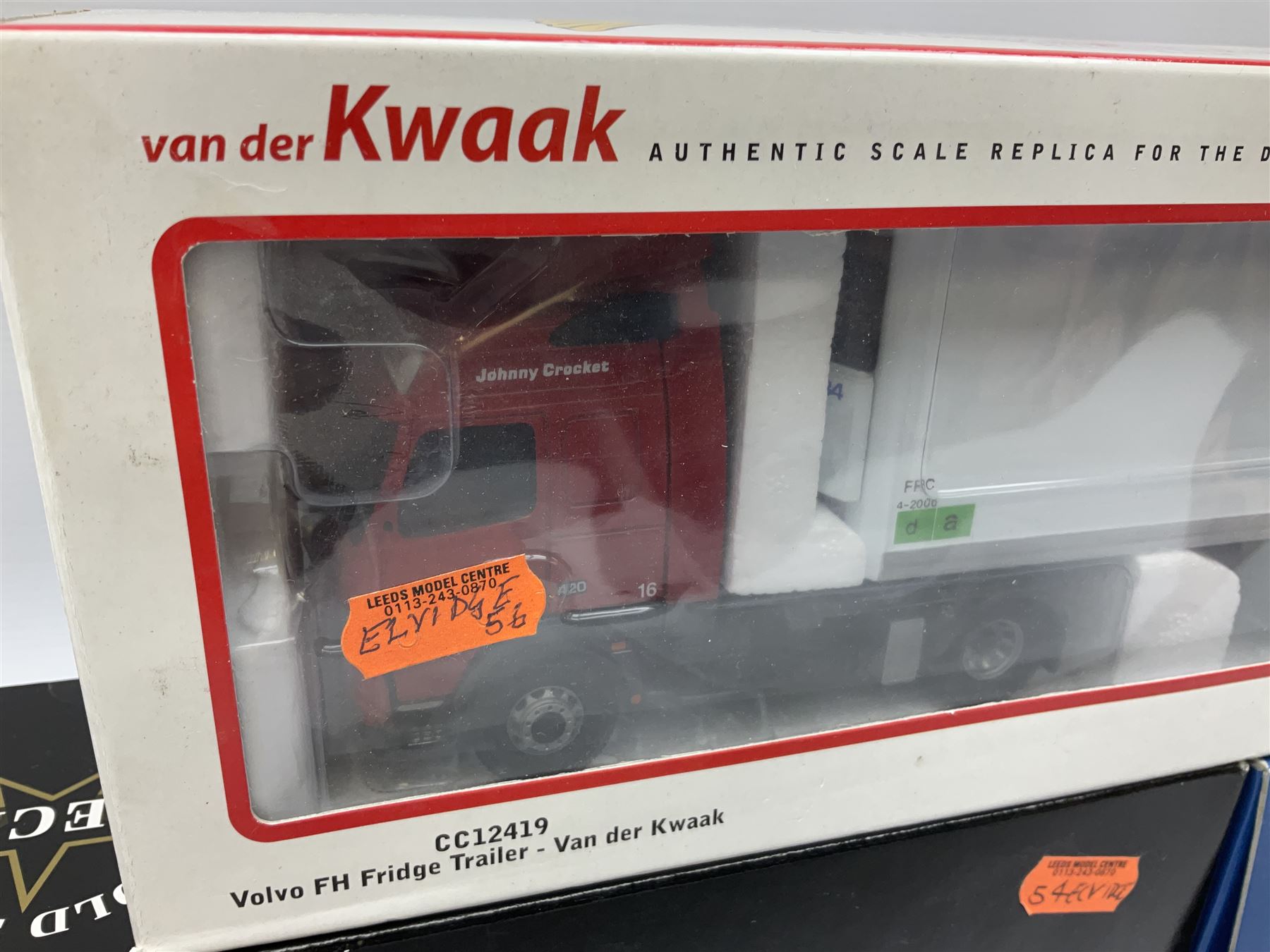 Three Corgi 1:50 scale lorries - Gold Star Special ERF EC Petrol Tanker - BP No.CC11907; limited edition Knights of Old 50th Anniversary 1953-2003 Scania Topline Curtainside No.12911; and limited edition Volvo FH Fridge Trailer - Van der Kwaak No.CC12419; all boxed (3)