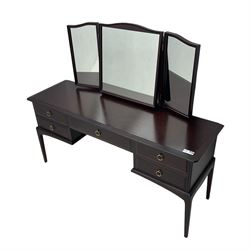 Stag Minstrel - dressing table, fitted with triple mirror and five drawers, and matching stool