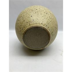 David Lloyd Jones (1928-1994): Stoneware vase of globular form with speckled glaze and impressed LJ seal mark, H29cm