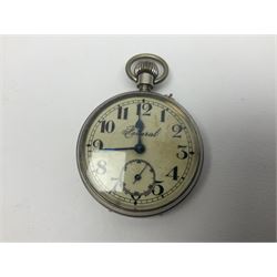 Silver open face pocket watches, with silver Albert chain, together with a Federal open face pocket watch