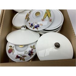 Royal Worcester ceramics, including Evesham pattern tureens and serving dishes and Contessa pattern oval side plates, together with a pair of Wedgwood Silver Ermine pattern twin handled tureens and covers