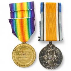 Pair of WWI British medals comprising War and Victory medals to 58400 Pte S Anyon Royal Welsh Fusiliers, another pair to 64889 Pte W Riddick, Liverpool Rifles and a pair of  WWII War Medal and 1939-45 Star to Major W R A Birch
