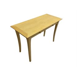 Skovby - side table, rectangular bevelled top, fitted with two drawers raised on splayed supports