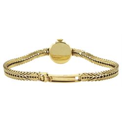 Rolex Precision ladies 9ct gold manual wind wristwatch, Birmingham 1964, on integral 9ct gold bracelet, hallmarked