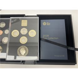 The Royal Mint United Kingdom 2018 proof coin set collector edition, cased with certificate