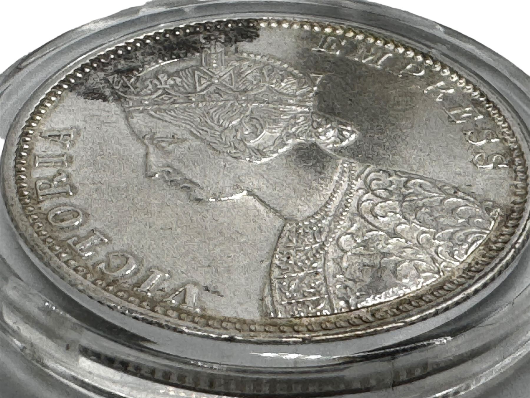 King William IIII East India Company 1835 one rupee and two Queen Victoria India one rupee coins dated 1879, 1901 (3)