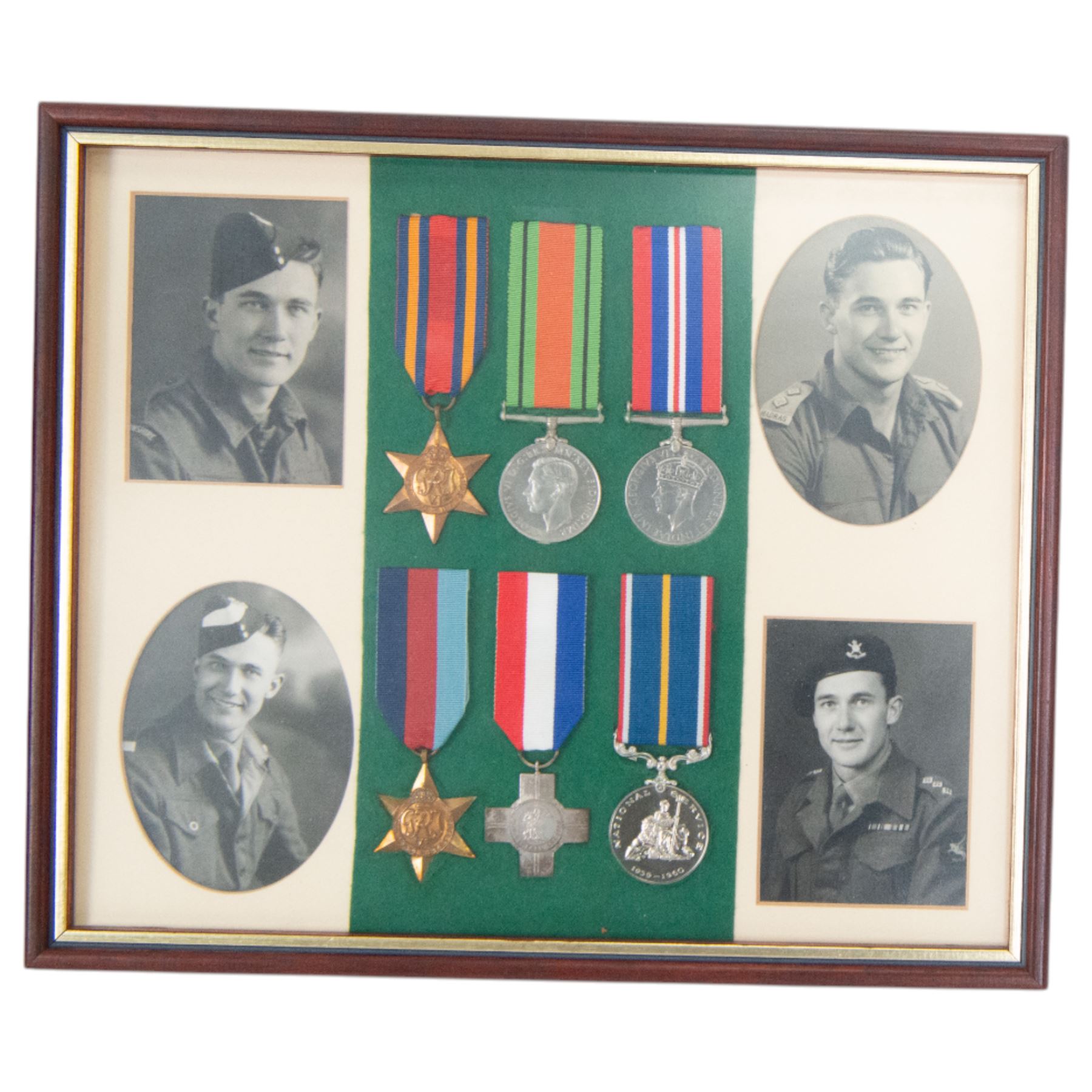 Six medals; Burma Star, Defence Medal, War Medal, 1939-45 Star, General Service Cross and National Service Medal, awarded to Captain Albert Edward Lattimore 2nd para Battalion the 3rd Madras Regiment, Indian Army, together with insignias other items relating to Madras Regiment, photographs and ephemera