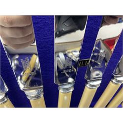 Dahlia Cabinet cutlery box with part canteen of cutlery to include Viners, and another canteen of Sheffield silver-plate cutlery for six