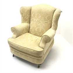 Licoln House wing back armchair, upholst
