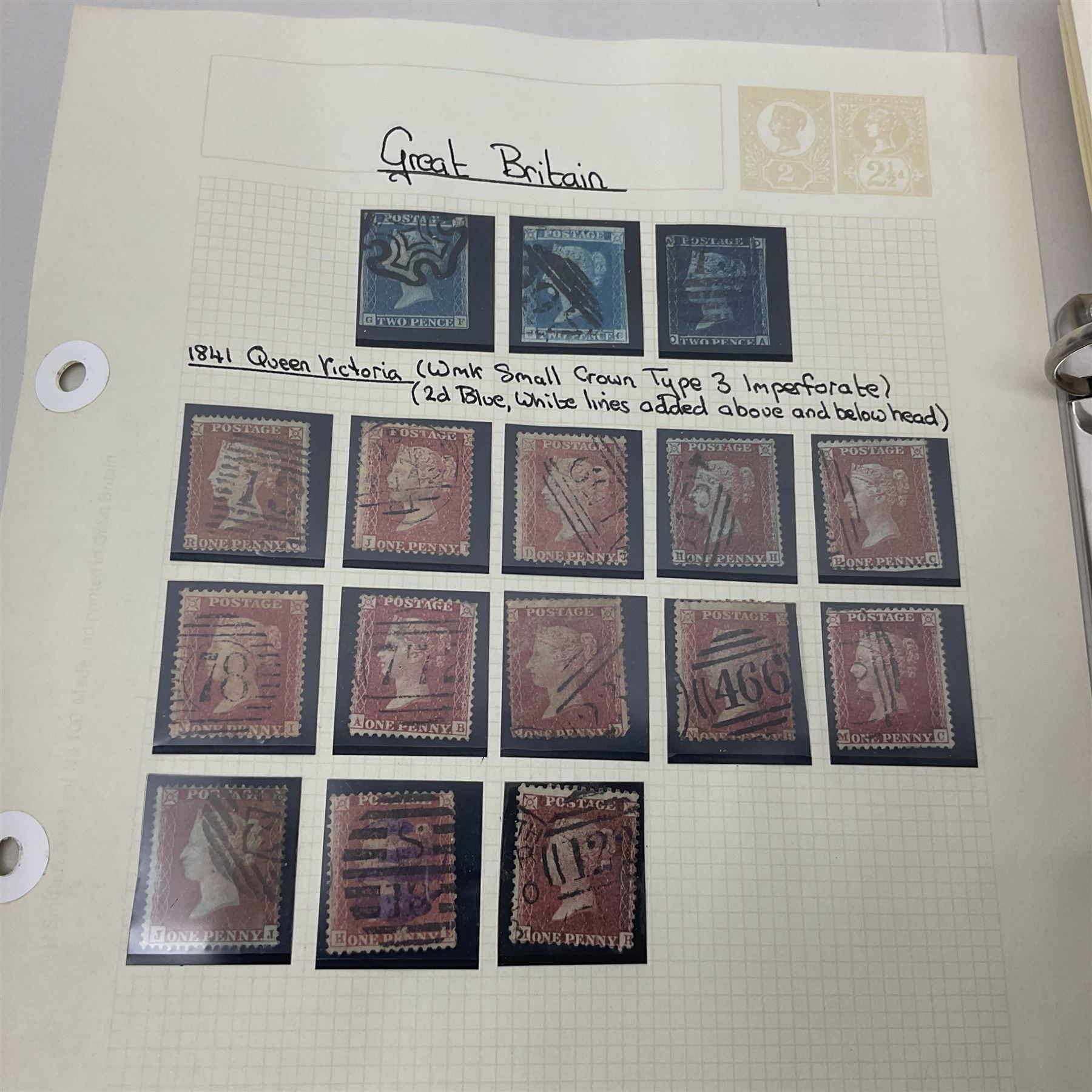 Great British Queen Victoria and later stamps, including imperf penny reds, perf penny reds, half penny 'bantams', small number of stamps on pieces or covers, one penny lilacs with block and pairs, 1883-84 two shillings sixpence, five shillings and ten shillings, various King Edward VII issues,  King George V seahorses etc