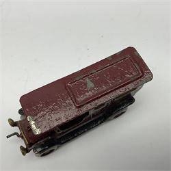 Ernst Plank van, circa 1912, maroon body with gilt detail, hinged roof and driver, H4cm, L7cm