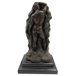 Bronze study of male nude after Aldo Vitaleh, on a stepped marble plinth, L31cm
Aldo Vitaleh bronze 