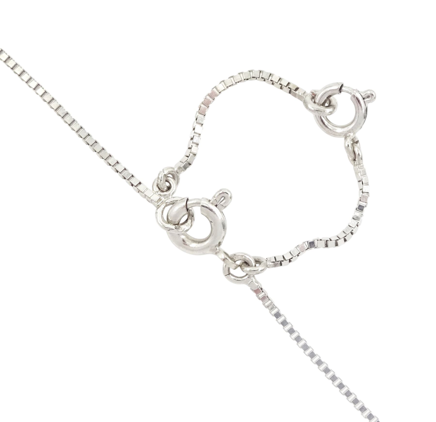 18ct white gold single stone, round brilliant cut diamond necklace, London import mark 1987, diamond approx 0.75 carat