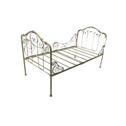 Victorian style 3' single daybed, scrolling metal work