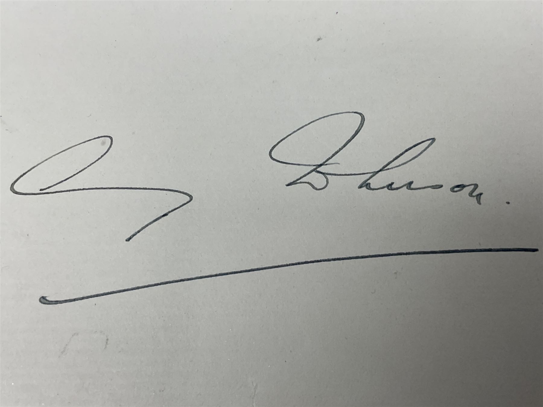 Amy Johnson (1903-1941) English Pioneer Aviatrix - signature on small oblong piece of paper folded in half; with CoA 13 x 8cm