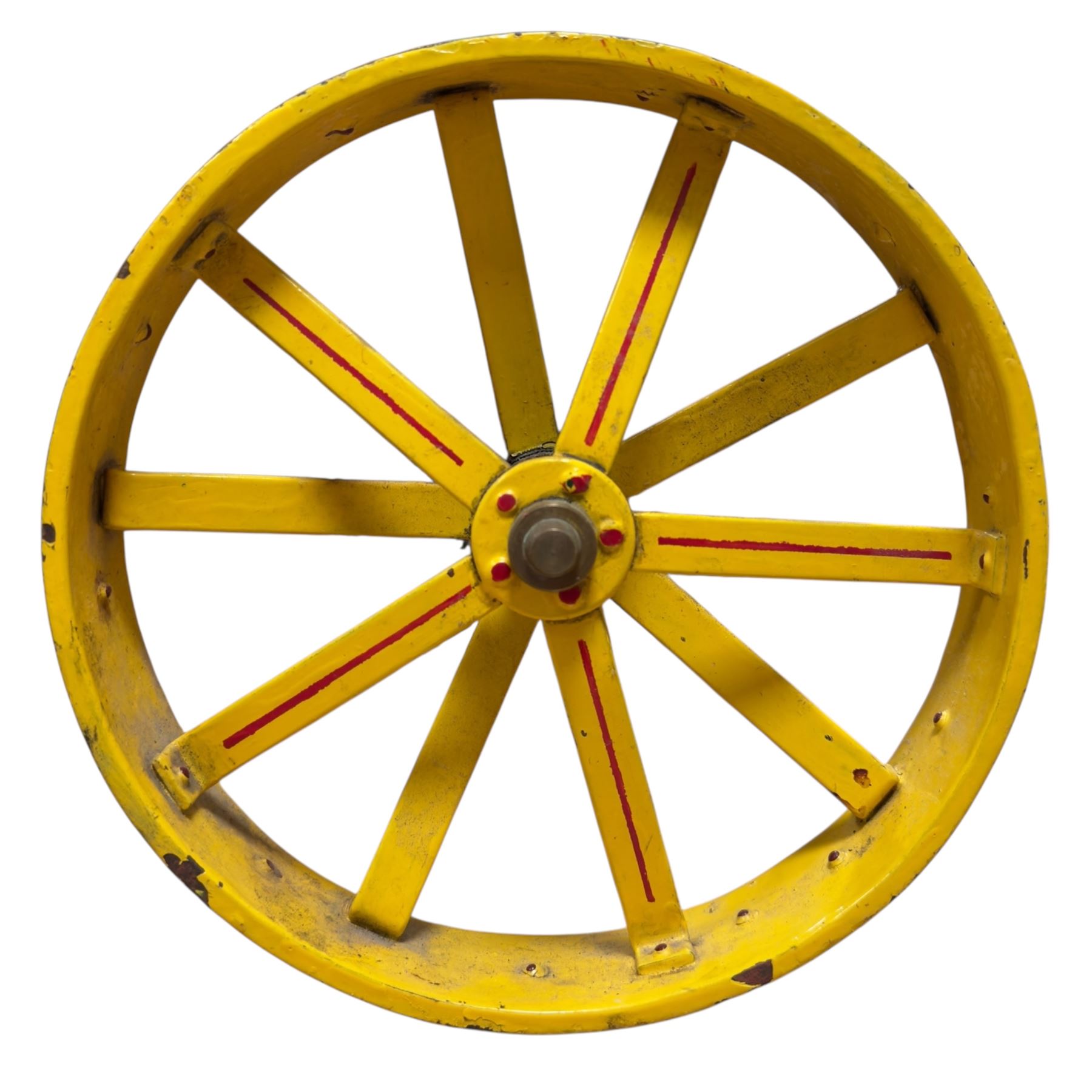 Mid-20th century scratch-built red and yellow painted live-steam scale model of a Showman's Traction Engine, 'Supreme' S.A. Oates & Sons, the simulated full length planked wooden canopy with brass supports and rope edging, with regulator, hand brake, chain steering , dynamo and water feed controls 19cm flywheel, 32cm diameter rear wheels with solid rubber tyres and 21cm diameter front wheels L102cm; together with scratch-built ride-on two-wheel trailer L58cm, and various brass rally plaques for 1980s/1990s.
This is a large, most interesting and comprehensive live-steam working model in need of re-furnishment and some repairs, the boiler has not been tested.