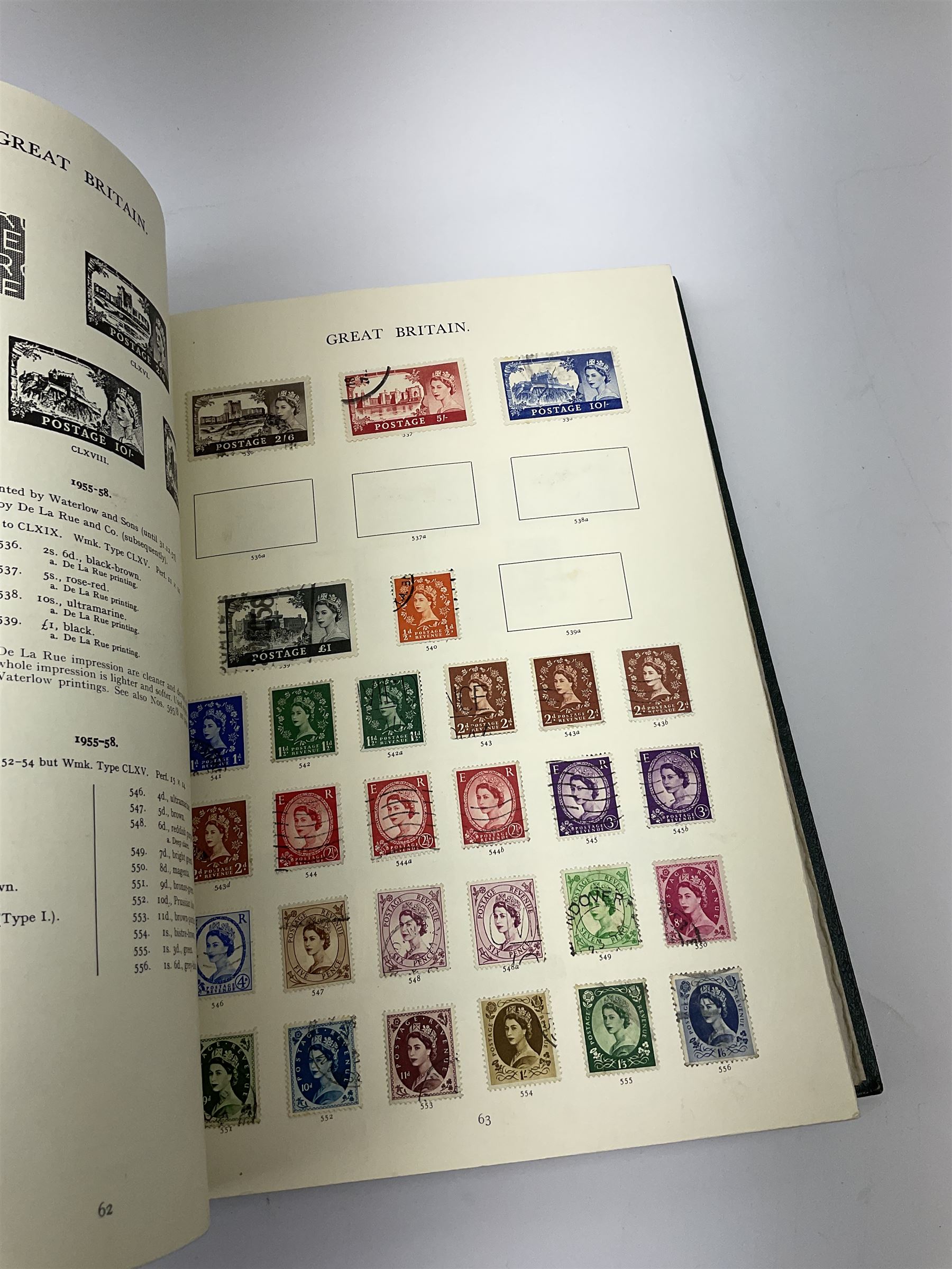 Stanley Gibbons 'Windsor Album' housing Great British stamps from Queen Victoria to Queen Elizabeth II including penny reds, half penny bantams etc