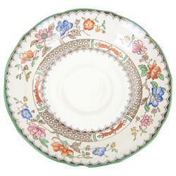 Copeland Spode Chinese Rose pattern extensive tea and dinner service, including eighteen dinner plates, twenty two desert plates, twenty cups and saucers, teapot, coffee pot, platters etc  