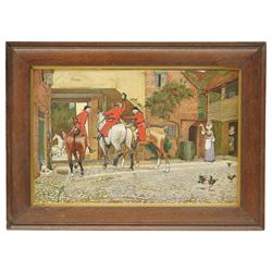 Cecil Aldin (British 1870-1935): 'Mated - a Game of Chess' 'Revoked - a Game of Cards' 'The Bull Inn' and 'Hunt at Breakfast', set of five chromolithographs, one signed max 42cm x 62cm (5)