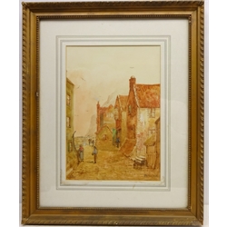  'The Cod and Lobster Staithes', watercolour signed and titled by Edward Nevil (British fl.1880-1900) 38cm x 27cm  