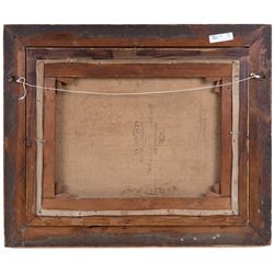 H E Hall (British 19th Century): 'Cow Gap - Beachy Head Eastbourne', oil on canvas signed with initials, titled verso 34cm x 45cm 