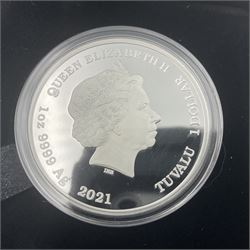 Three The Perth Mint one ounce silver proof coins, comprising Australia 2015 'Celebrating The Birth of HRH Princess Charlotte', Tuvalu 2021 'For Your Eyes Only' and Tuvalu 2021 'James Bond Legacy Series 1st Issue', all cased with certificates 