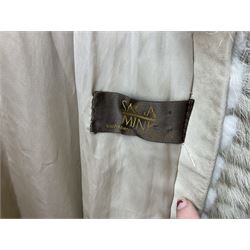 Saga mink full length fur coat, with chevron patterning to sleeves and body, with label to lined interior, approx size 12