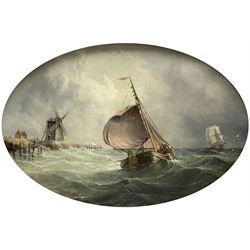 Henry Redmore (British 1820-1887): 'Shipping off the Dutch Coast', oval oil on board signed and dated 1878, 30cm x 45cm
Provenance: purchased by the vendor from Sutcliffe Galleries Harrogate, 1997