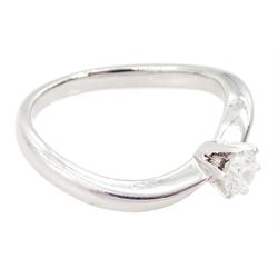 Platinum single stone round brilliant cut diamond ring, stamped Pt900, diamond approx 0.25 carat