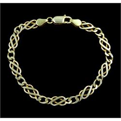 9ct gold infinity link bracelet, stamped 375