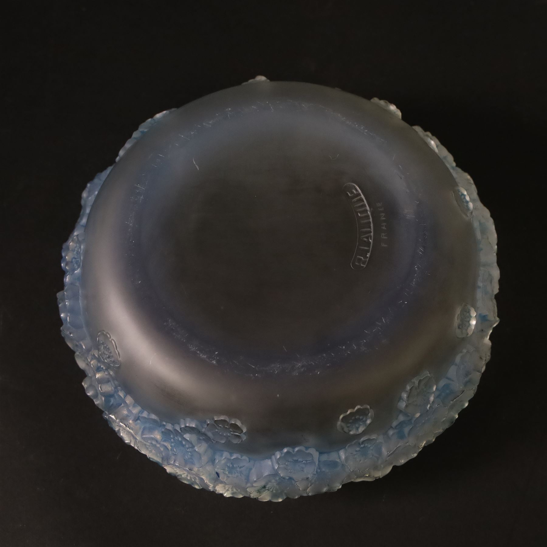 Rene Lalique (French 1860-1945), Primavera  opalescent glass bowl, marked R Lalique France beneath, D15cm, H7cm