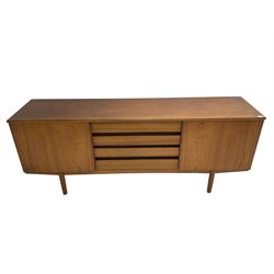 Vanson - mid-to late 20th century teak sideboard, fitted with four drawers and two cupboards