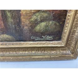 Oscar Witton (British 19th/20th century): Woodland River, oil on canvas signed 47cm x 59cm