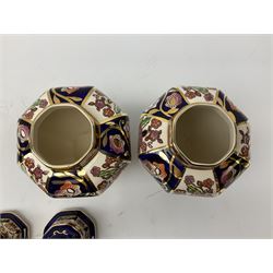 Pair of Mason's Ironstone Petit Tokyo lidded vases decorated in the Penang pattern, limited edition of 200, printed marks beneath, with original boxes, H24.5cm