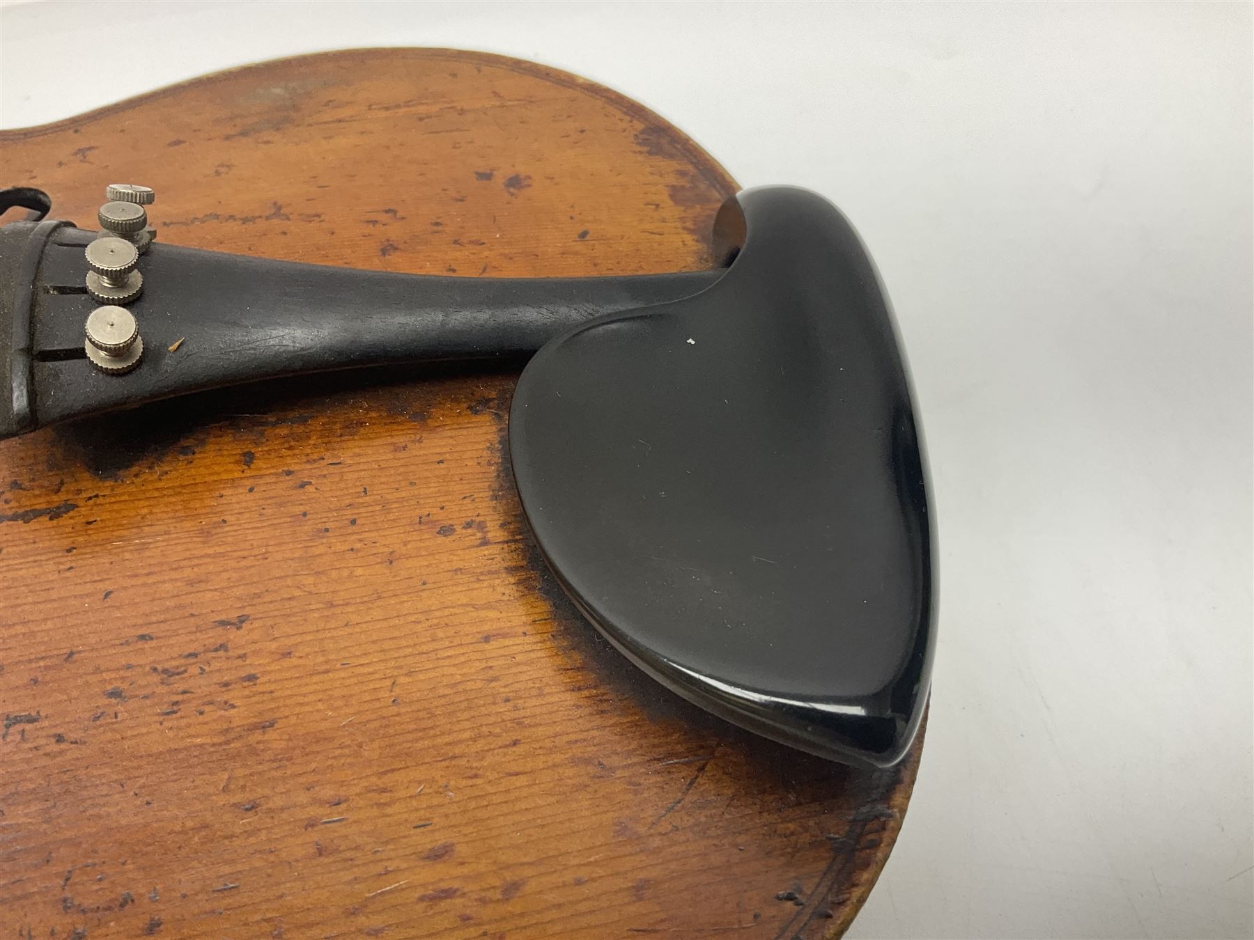 Late 19th century French trade violin with 35.5cm one-piece maple back and ribs and spruce top L59cm overall; in carrying case with bow