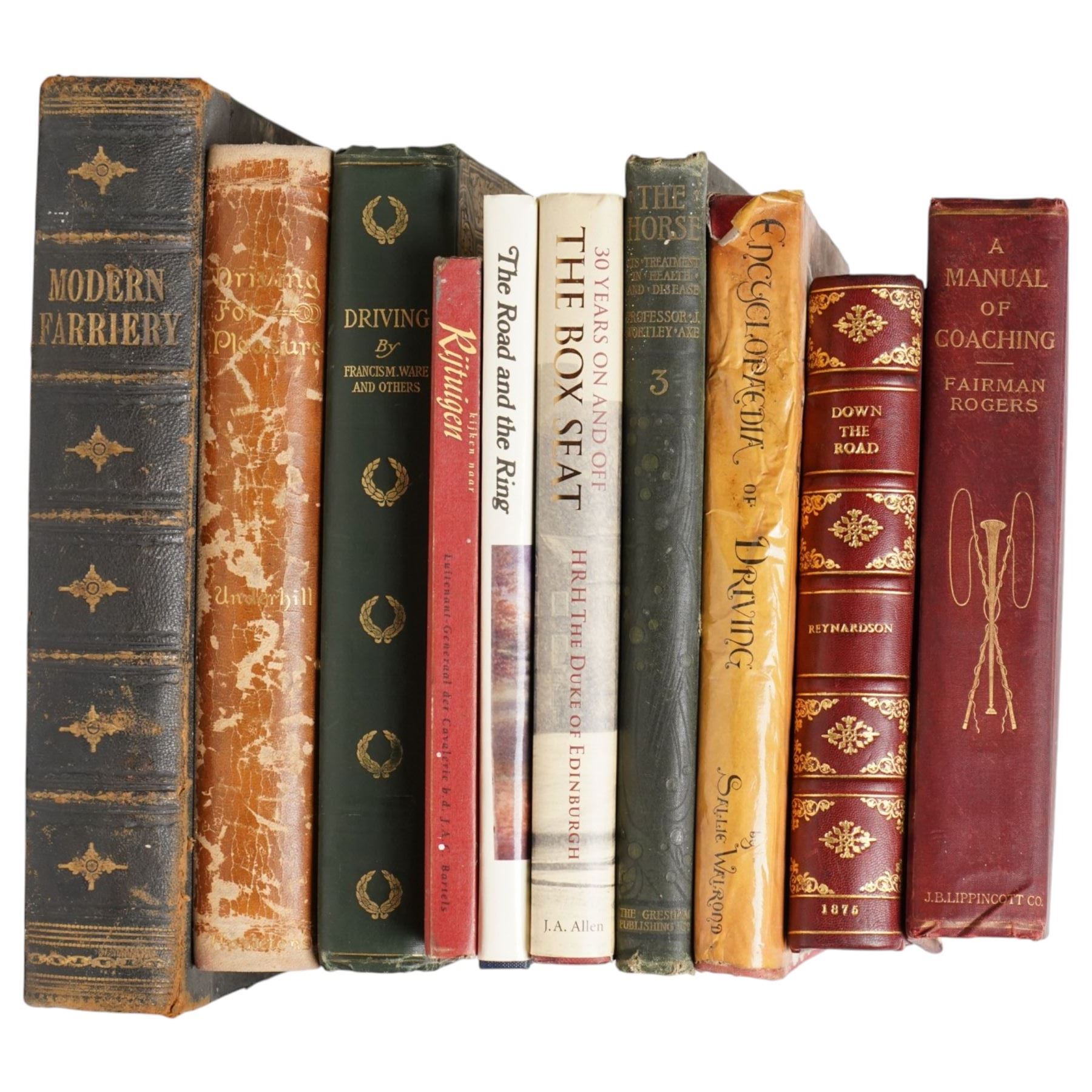 Collection of equestrian and coaching related books to include 'The Book of the Horse' and 'Modern Farriery' (18)