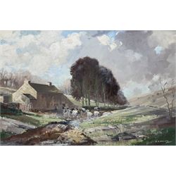 Gordon Clifford Barlow (British 1913-2005): New House Farm 'Deepdale', oil on canvas signed, titled verso 50cm x 75cm