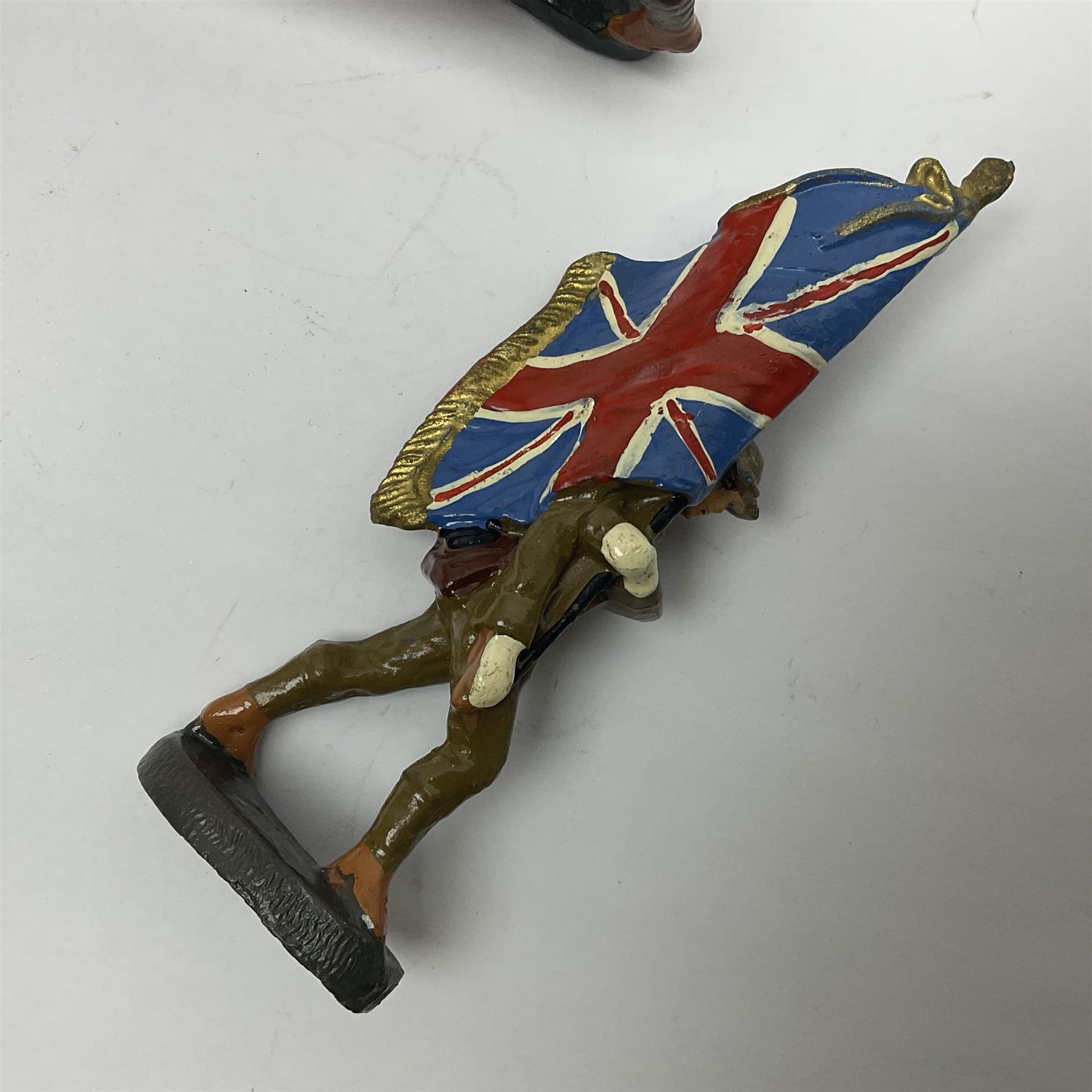Eight Elastolin British soldiers and wartime figures, including nurse, injured soldier on stretcher, soldier with dog, etc, tallest 11cm