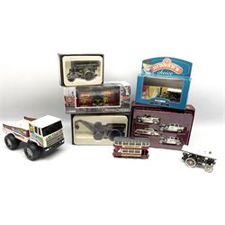 Two Corgi ‘Vintage Glory of Steam’ models, ‘Blackpool Balloon Tram’ and ‘Garrett Road Tractor’ models, all boxed, two further Corgi models, Lledo The Queen Mother commemorative set, etc 