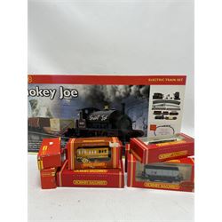 Hornby '00' gauge electric train set Smokey Joe, together with ten Hornby '00' gauge goods wagons, all boxed