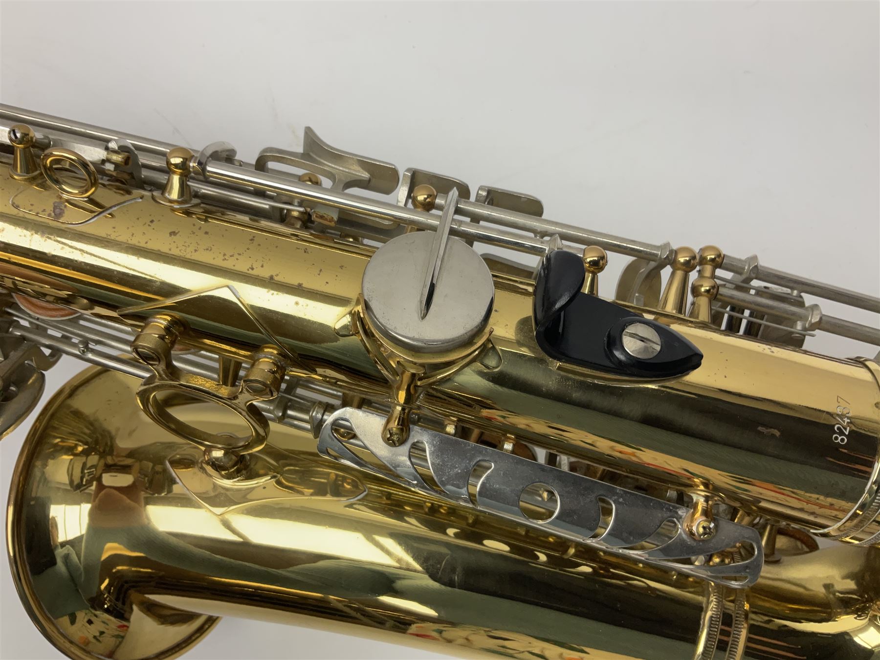 St Louis Alto saxophone, serial no.82437 in John Packer JP Blues 141 carrying case; with two-piece saxophone stand