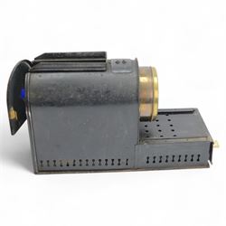 19th century tin plate projector patent 2459, contained within wooden case