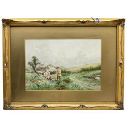 Horace Hammond (AKA James Barclay) (British 1842-1926): Figures on Country Lane, watercolour signed 30cm x 46cm
