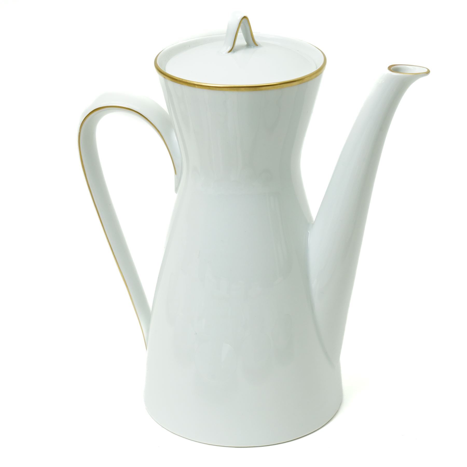  Rosenthal - mid-20th century 'Form 2000' coffee set  with gilt rims comprising twelve cups and saucers and coffee pot