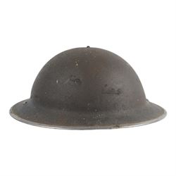 WWII MkII Police Brodie, the blue brodie with white stencil lettering to the front, with liner and strap