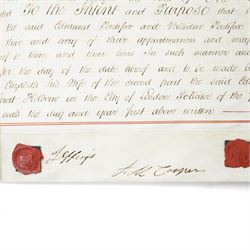 18th century Indenture between Thomas Hyde and Tobias Hodgson of London, framed 37cm x 48cm, 18th century Admission of Rt. Hon. Lady Ann Conolly, the Manor of Isleworth, July 1791, Queen Anne indenture and various others