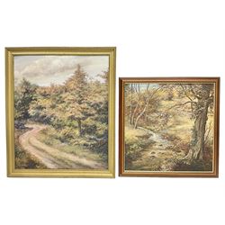 N C Hanson (British 20th century): Pair of oil on board North Yorkshire Moors landscapes signed, largest 66cm x 56cm (2)