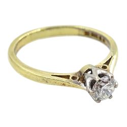 18ct gold single stone diamond ring, hallmarked, diamond approx 0.25 carat
